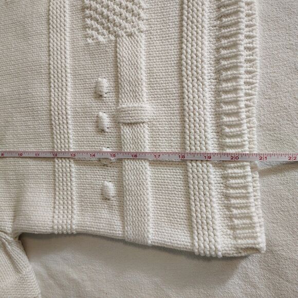 Magaschoni Textured Chunky Knit Sweater White Boxy Pullover Minimal Capsule S - Picture 4 of 7